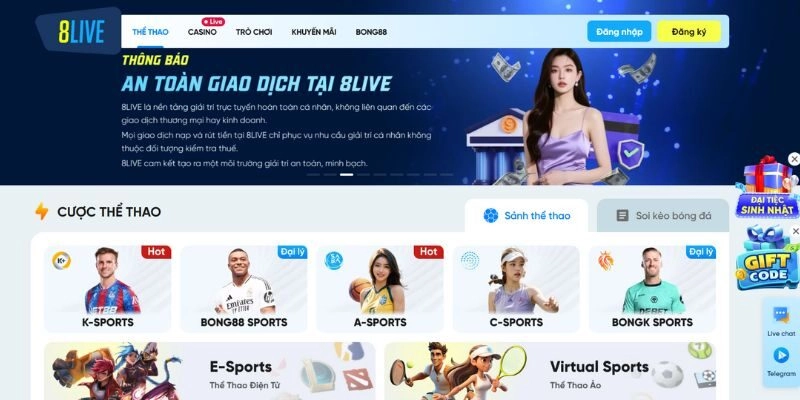8Live | Nhà Cái Uy Tín, Sảnh Game Hot, Khuyến Mãi Hấp Dẫn 1 8Live – Nhà cái cá cược đẳng cấp quốc tế uy tín