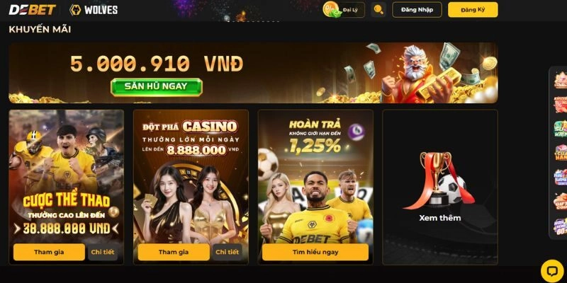 Debet – Đỉnh Cao Nhà Cái Đức, Sân Chơi Đẳng Cấp 2026 4 Khuyến mãi Debet mang đến nhiều cơ hội nhận thưởng